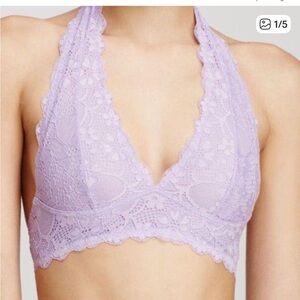 Intimately Free People light purple Lace Racer Back Brallete Bra Size XS Soft